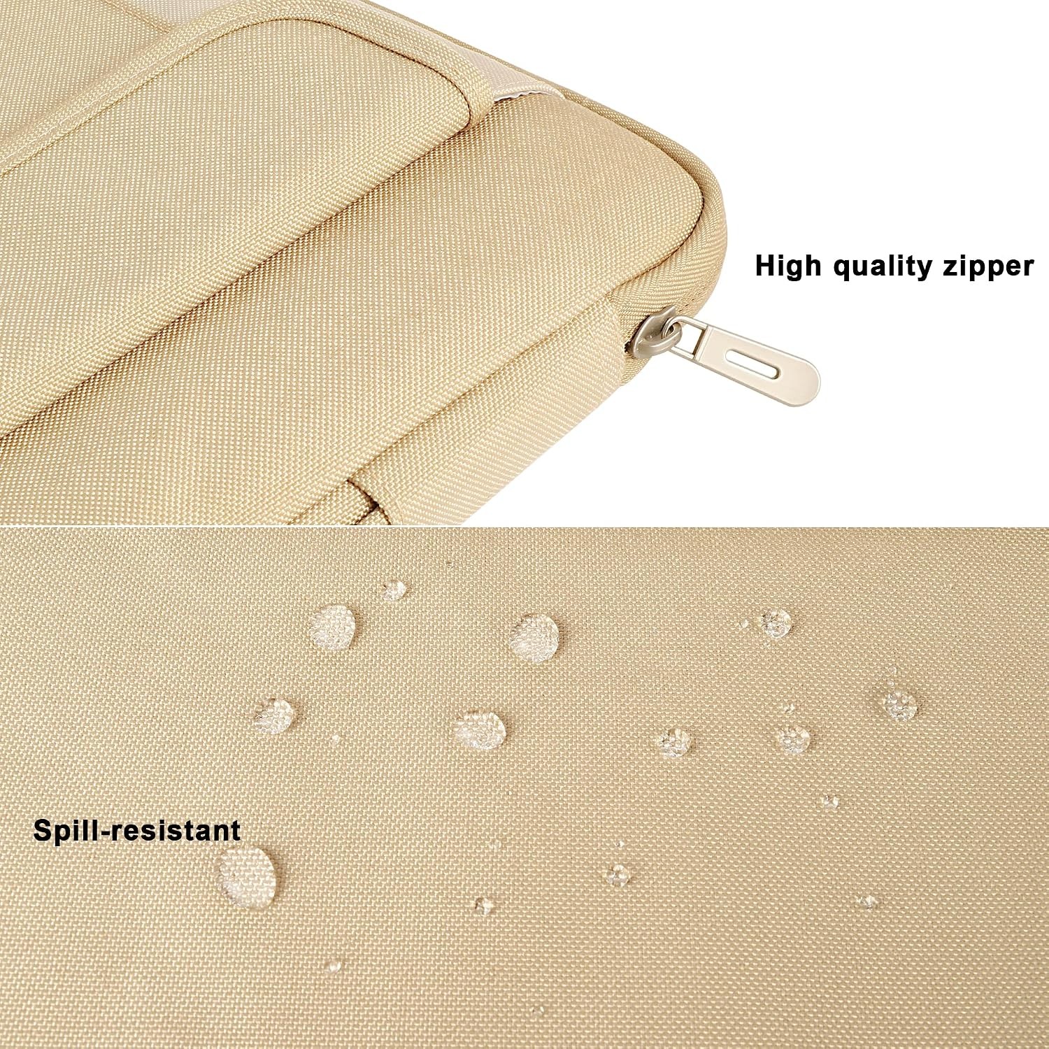 Beige Water-resistant Laptop Sleeve for 17-17.3 Inch Dell, HP, Lenovo, Acer, Asu