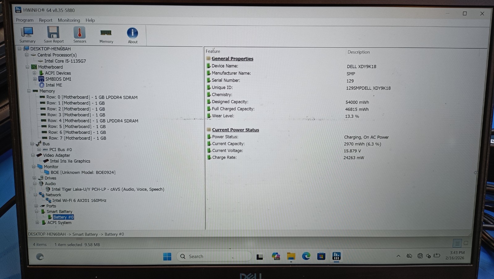 Dell Latitude 3320 13.3″Intel Core i5-1135G7 8GB WIN 10 LIC NO HDD NO A/C TESTED