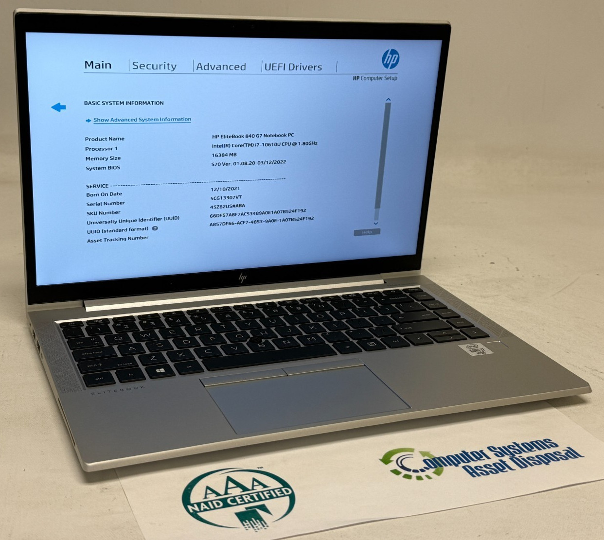 HP EliteBook 840 G7 14″ (i7-10610U 1.80GHz – 16GB RAM – 512GB SSD – Win11Home)