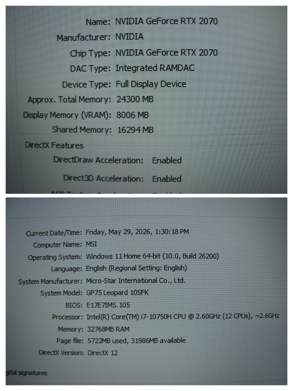 MSI GP75 Leopard 10SF 17,3”FHD 120hz i7-10750H 2.6GHz 32GB 512GB/1TB RTX 2070