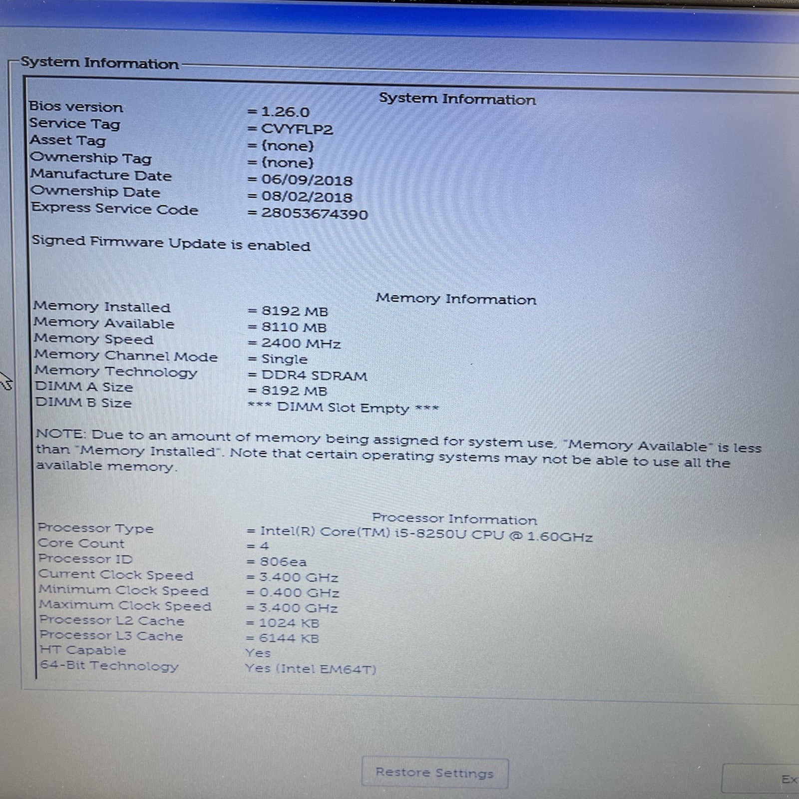 Dell Latitude 3590 15.6″ i5-8250U 1.60 GHz 8 GB RAM No SSD No OS – Bad Corner