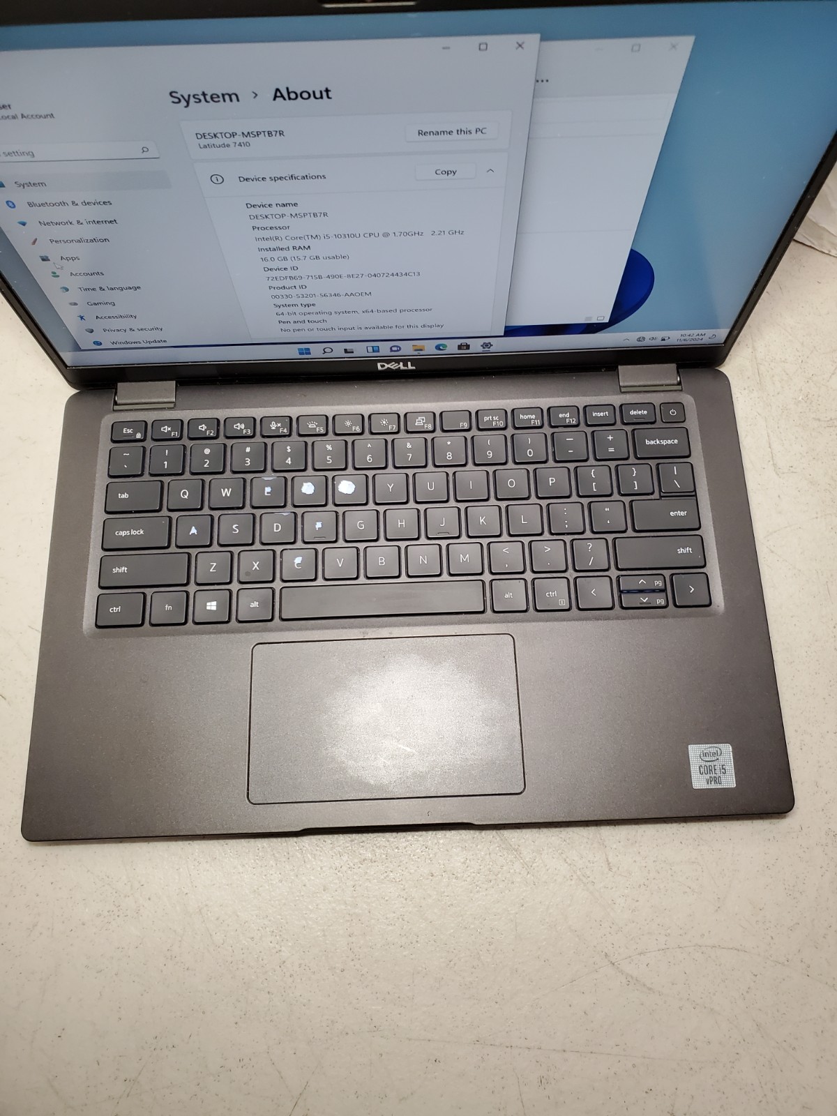 Dell Latitude 7410 14″ Laptop i5-10310U 1.7GHz 16GB RAM 256GB SSD Win11 #69