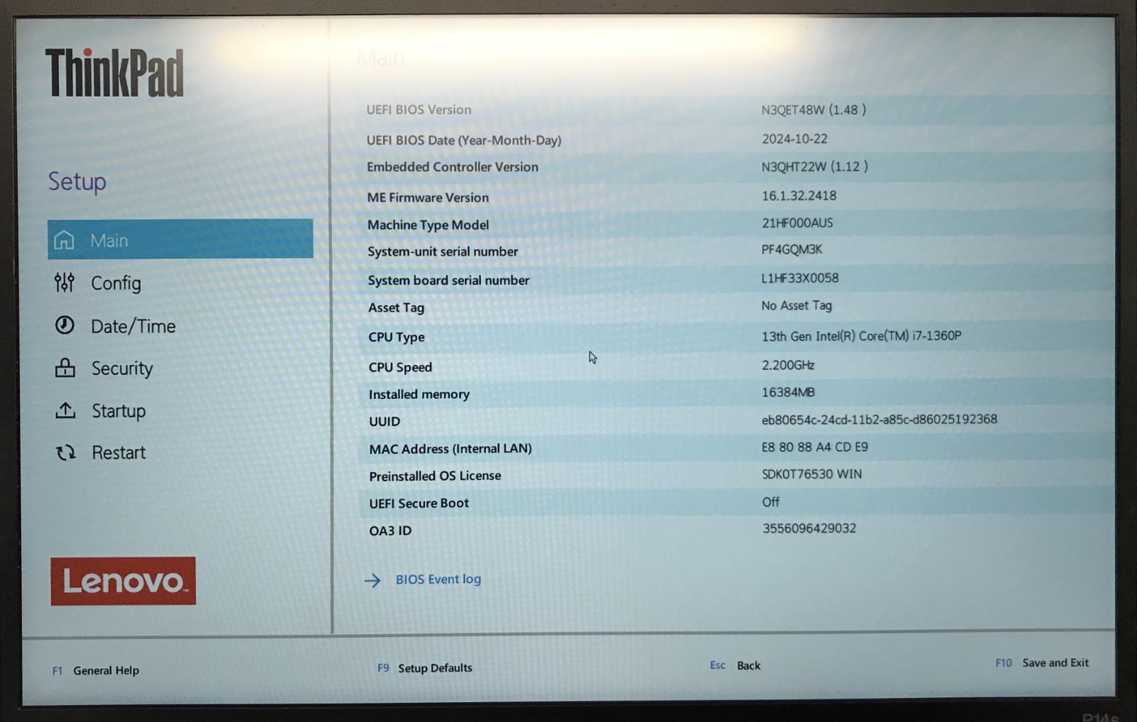 Lenovo P14s Gen 4 14″ Laptop i7-1360P 16GB RAM 512GB NVMe