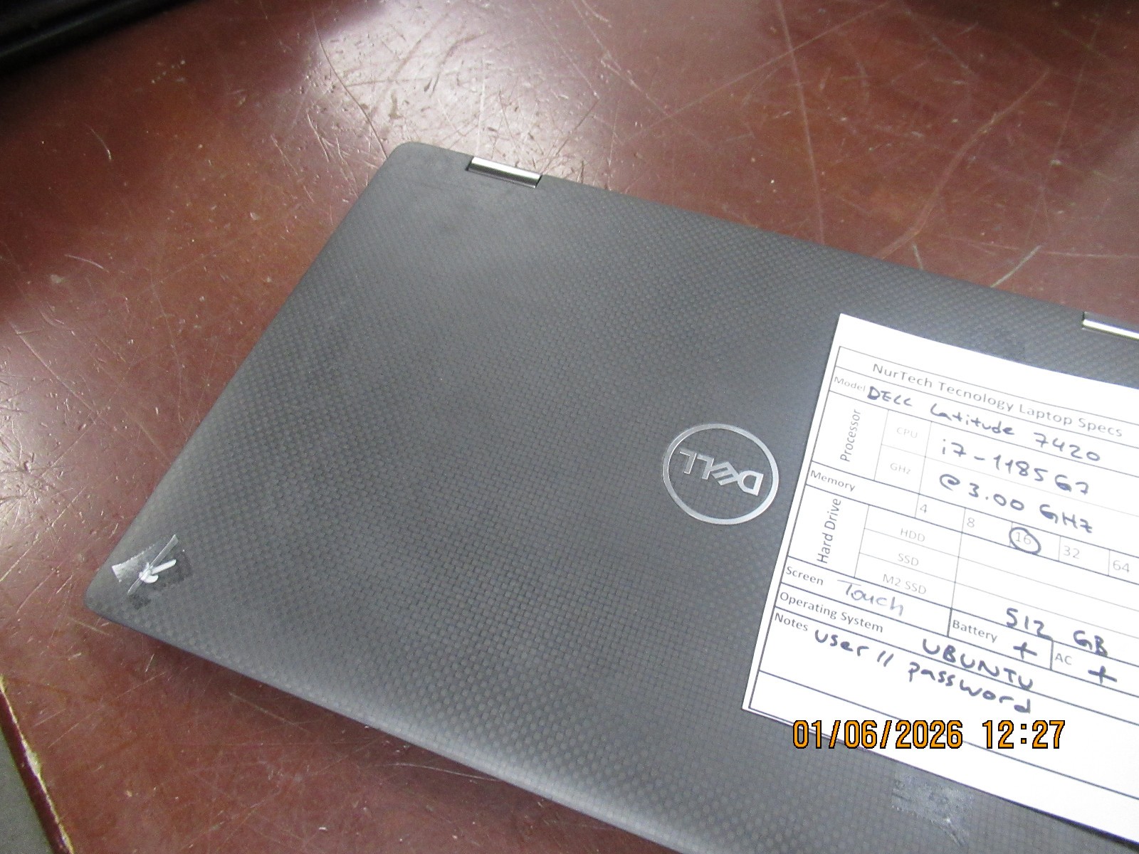 Dell Latitude 7420 i7 1185G7 3.00GHz 16GB 512GB M2SSD 14” Ubuntu Laptop w/ AC @