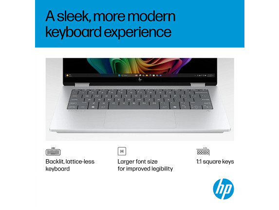 HP OmniBook X Laptop Computer 14″ 2K Touch Screen Intel Core Ultra 7 16 GB
