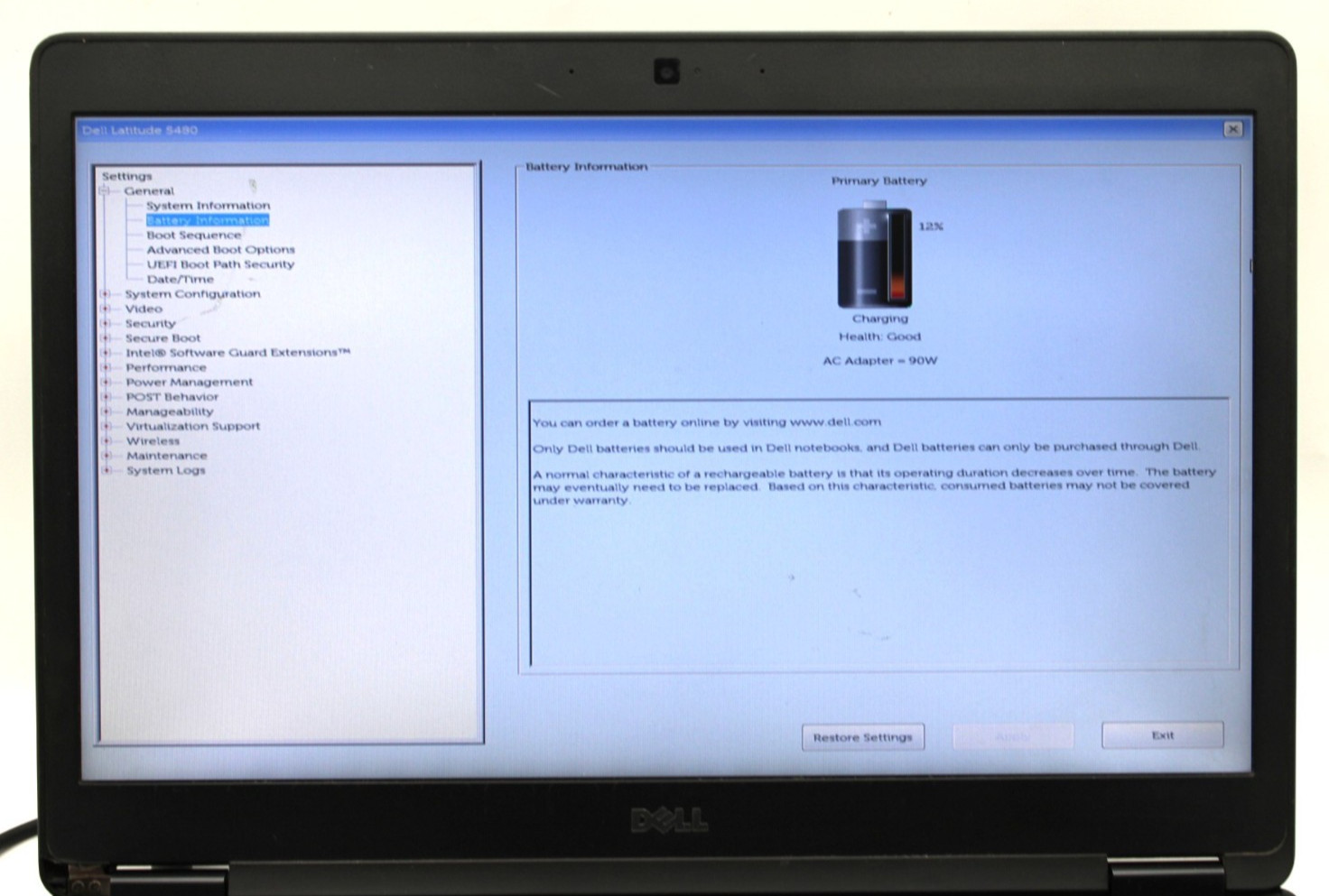 Dell Latitude 5480 i5-6300U@2.4GHz 8GB DDR4 NO STORAGE OR OS *USED/TESTED*
