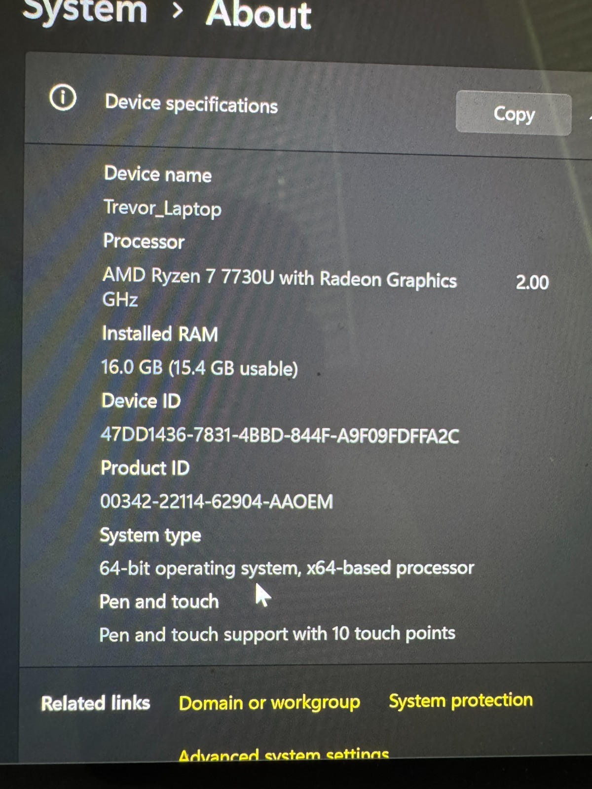 ASUS Zenbook 14 UM3402YA Touch Laptop Ryzen 7 7730U 16GB RAM 512GB SSD