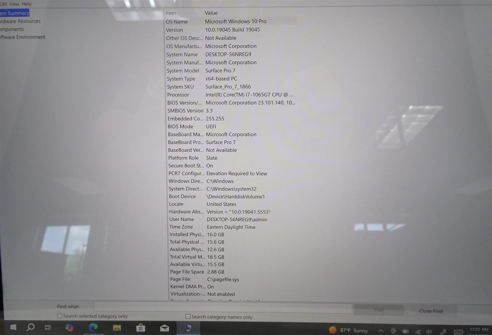 Microsoft Surface Pro 7 1866 Core i7-1065G7 1.3GHz 16GB 256GB Win 10 Pro