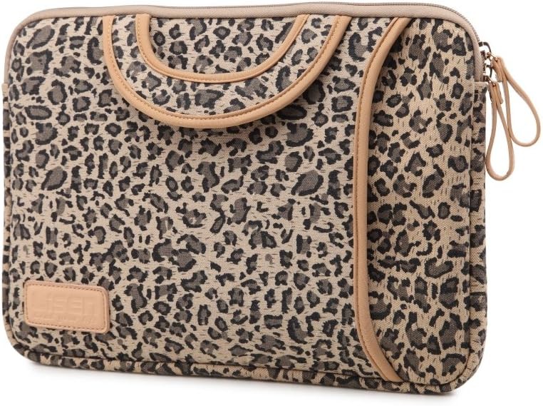 15.5 Inch Laptop Sleeve Case-Stylish Leopard Ultrabook Sleeve Macbook Bag For Ac