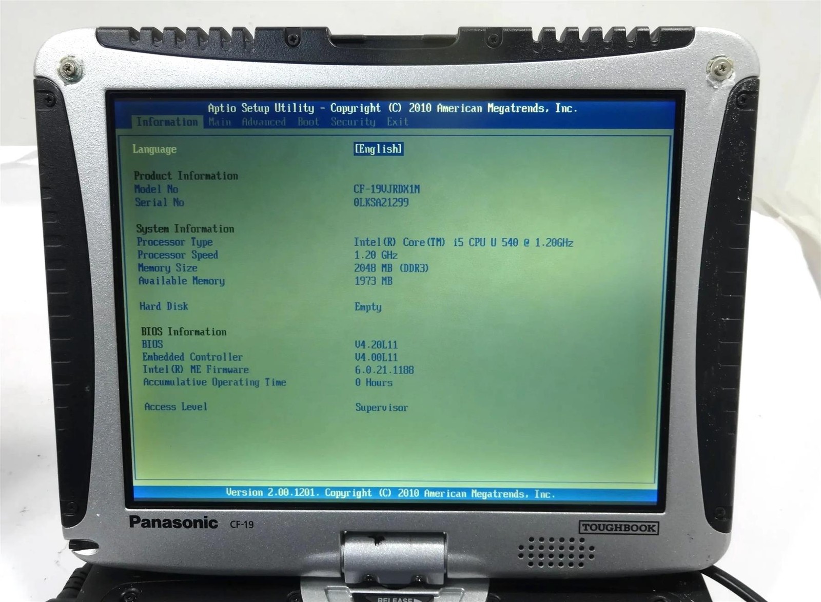Lot 3 Panasonic Toughbook CF-19 (MK4) Core i5 U540 1.2GHz 2GB No HDD