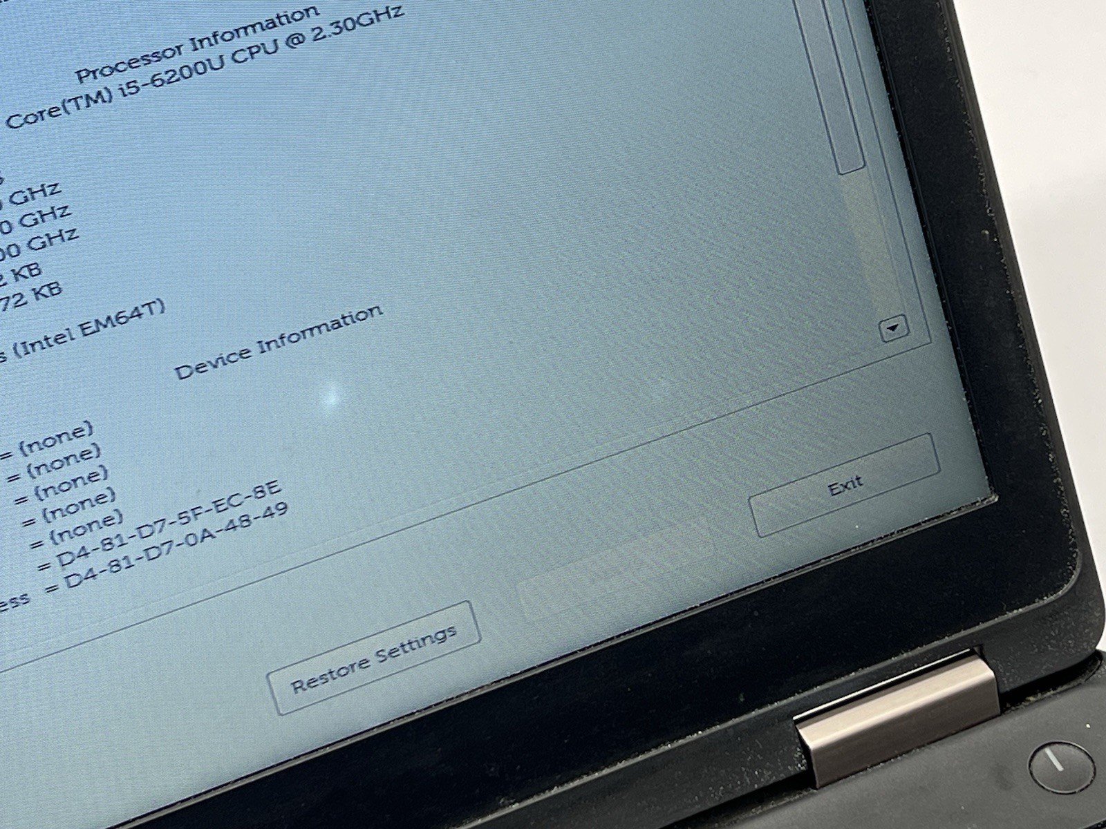 Dell Latitude E5570 15.6 inch (Core i5-6200U, 2.30GHz, 8 GB) No HDD/Charger/OS