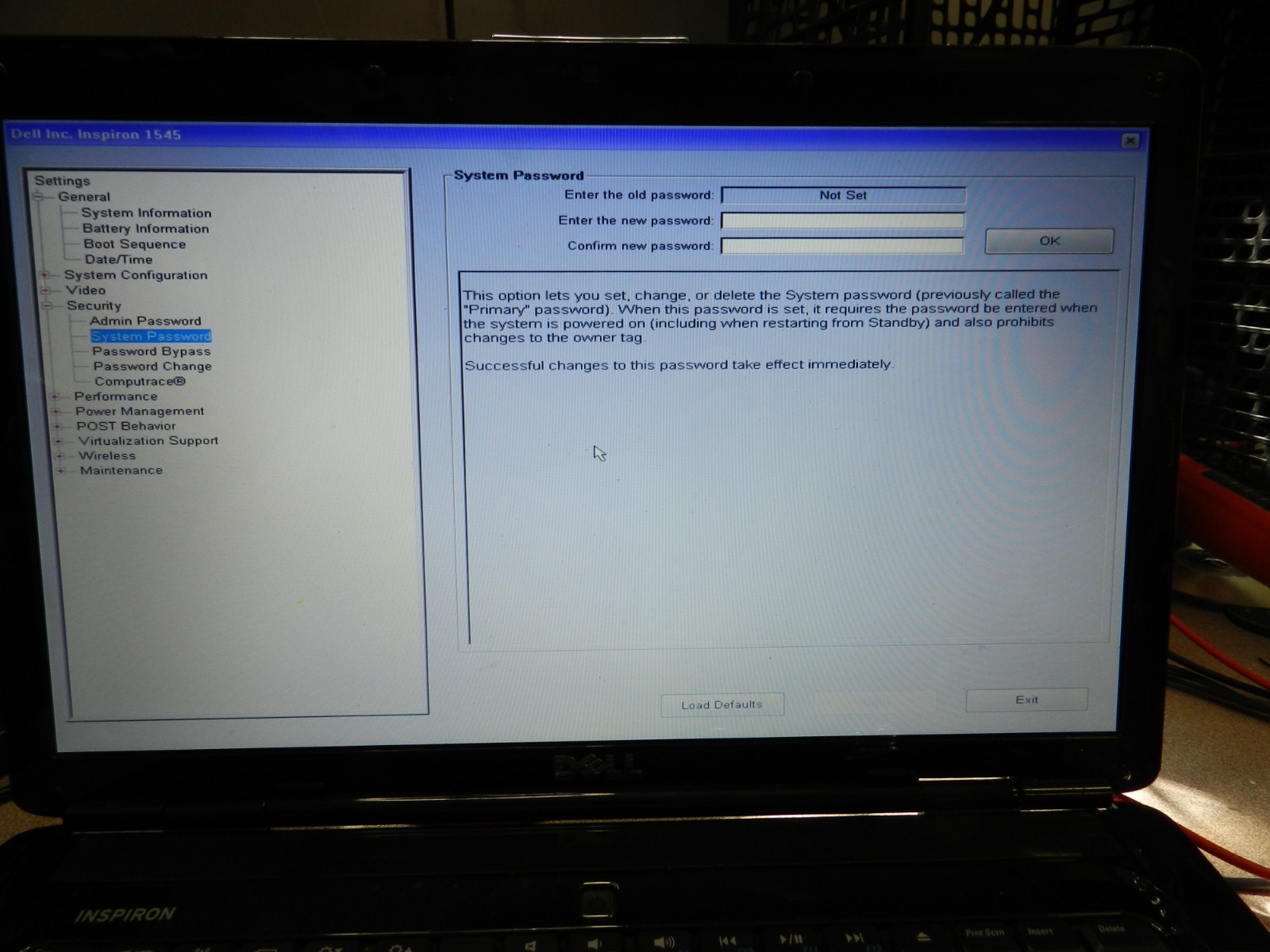 Dell Inspiron 1545 Core2 Duo P8700 @2.53ghz/4gb/No HDD w/charger – needs battery