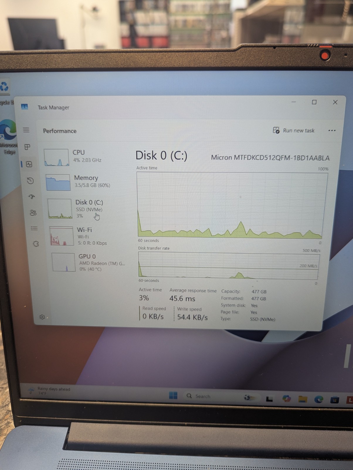Lenovo IdeaPad Slim 3 15.6 in 512GB SSD AMD Ryzen 5 7530U 2GHz 8GB W11h Touch
