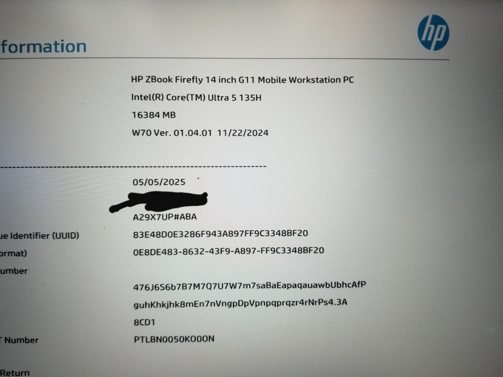 HP ZBook Firefly G11 14″ Core Ultra 5 135H 1.7GHz 16GB RAM NO OS NO SSD