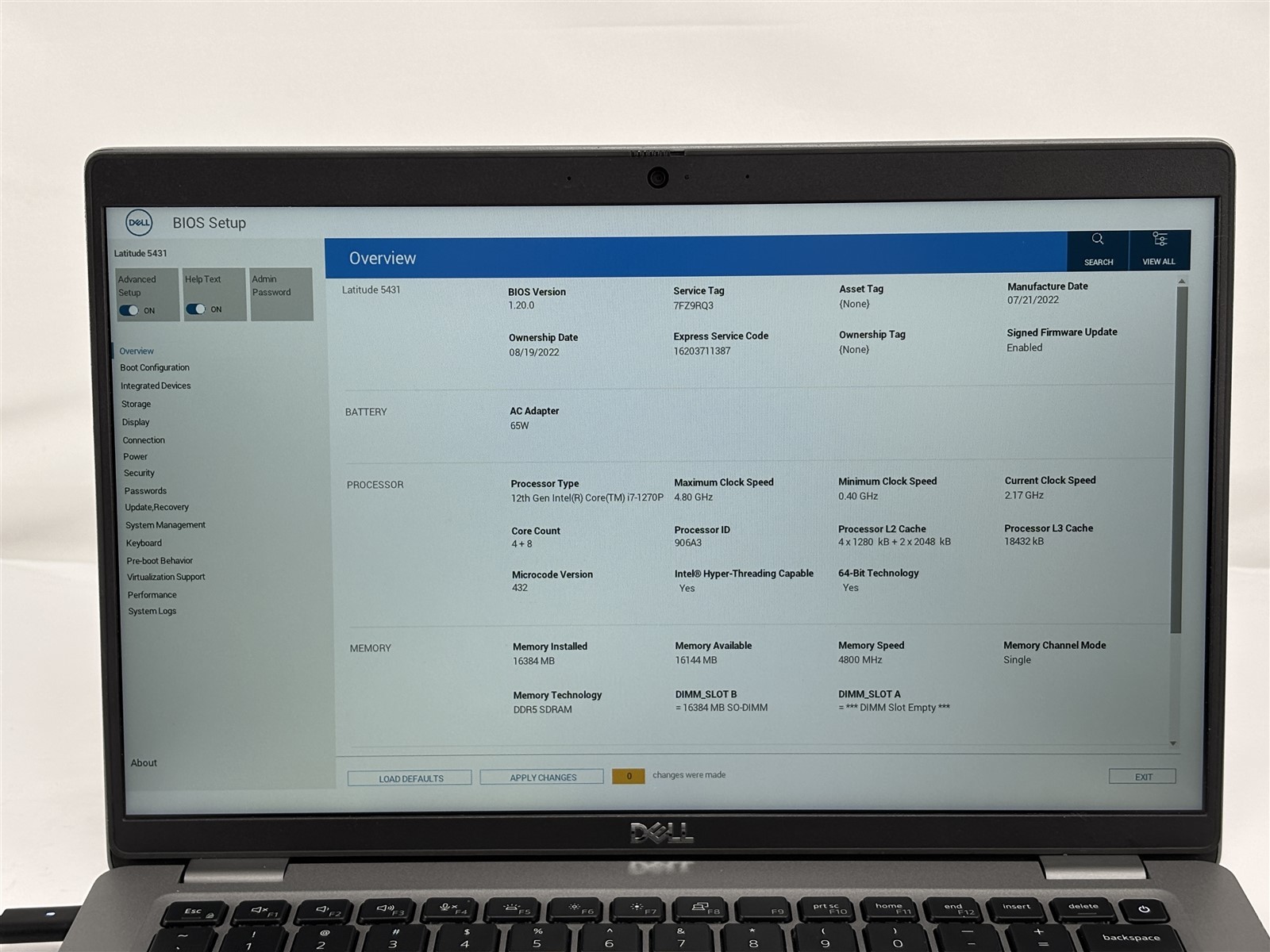 Dell Latitude 5431 2022 14” i7-1270P 2.2GHz 16GB RAM 256GB SSD
