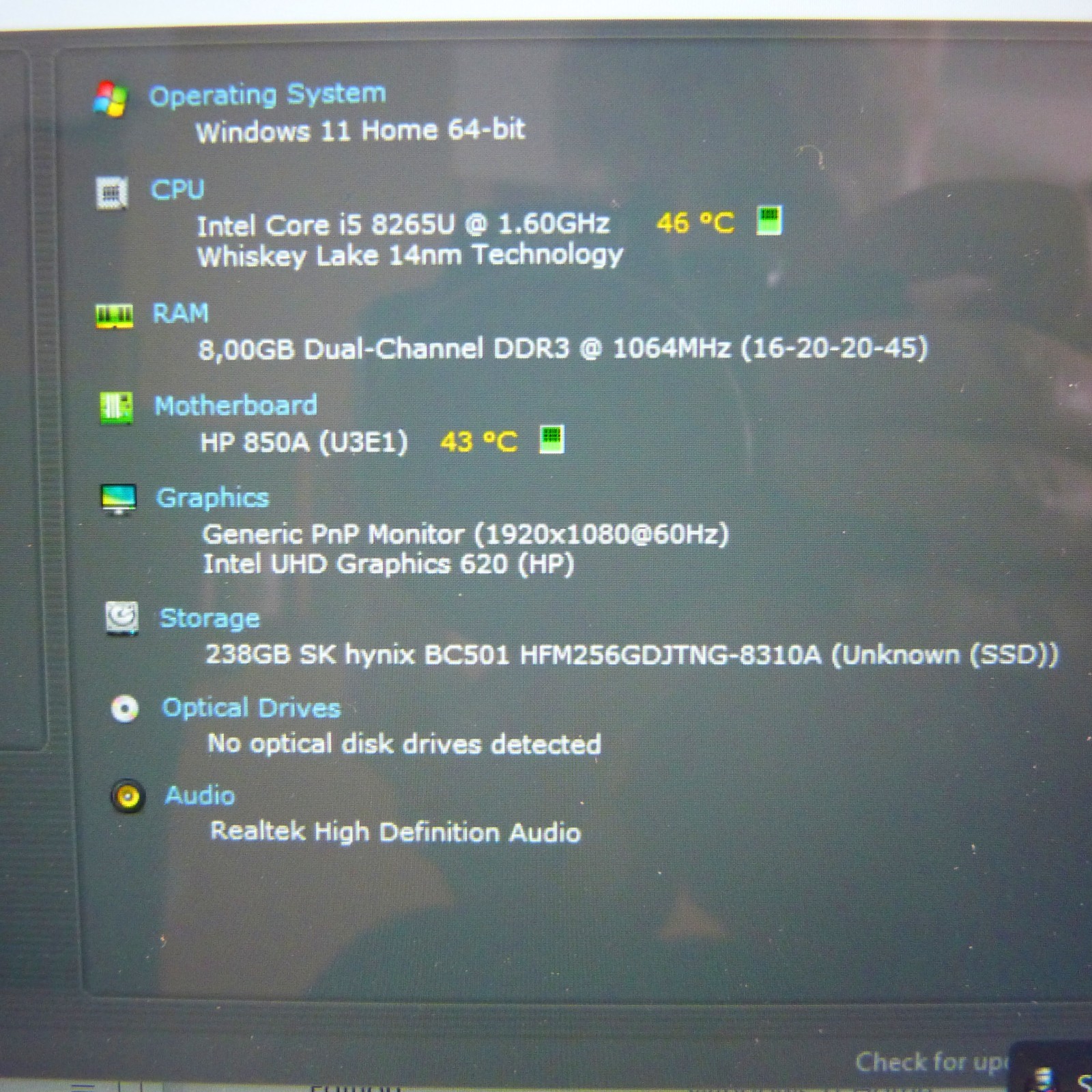 HP ENVY 13 AH 13″ FULLHD l METAL UltraBook Windows 11 SSD l 8GEN CORE i5 I
