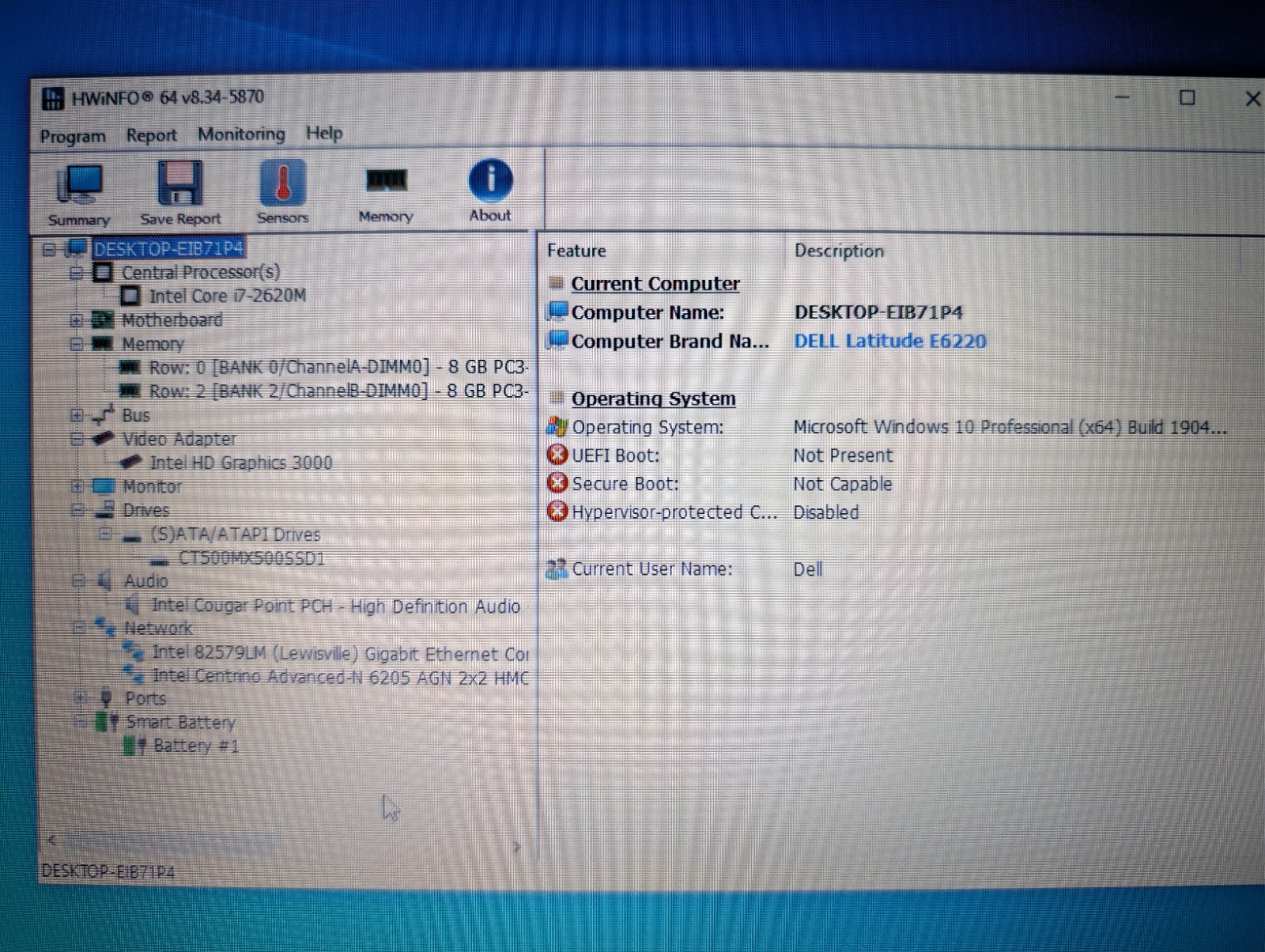 DELL LATITUDE E6220 | i7-2620M 16GB RAM 512GB SSD | Backlit New Batt
