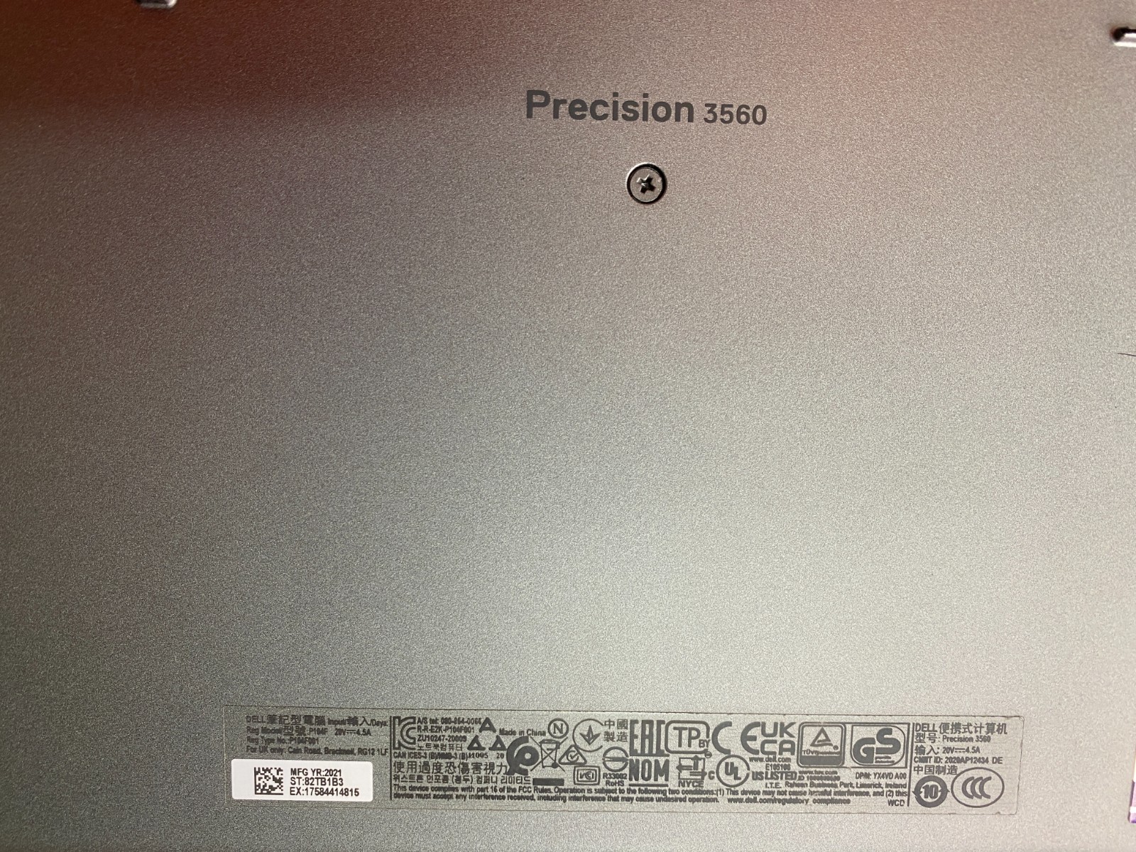 Dell Precision 3560 15.6″ i5-1145G7 8GB DDR4 T500 No SSD Broken “S” Key – PARTS