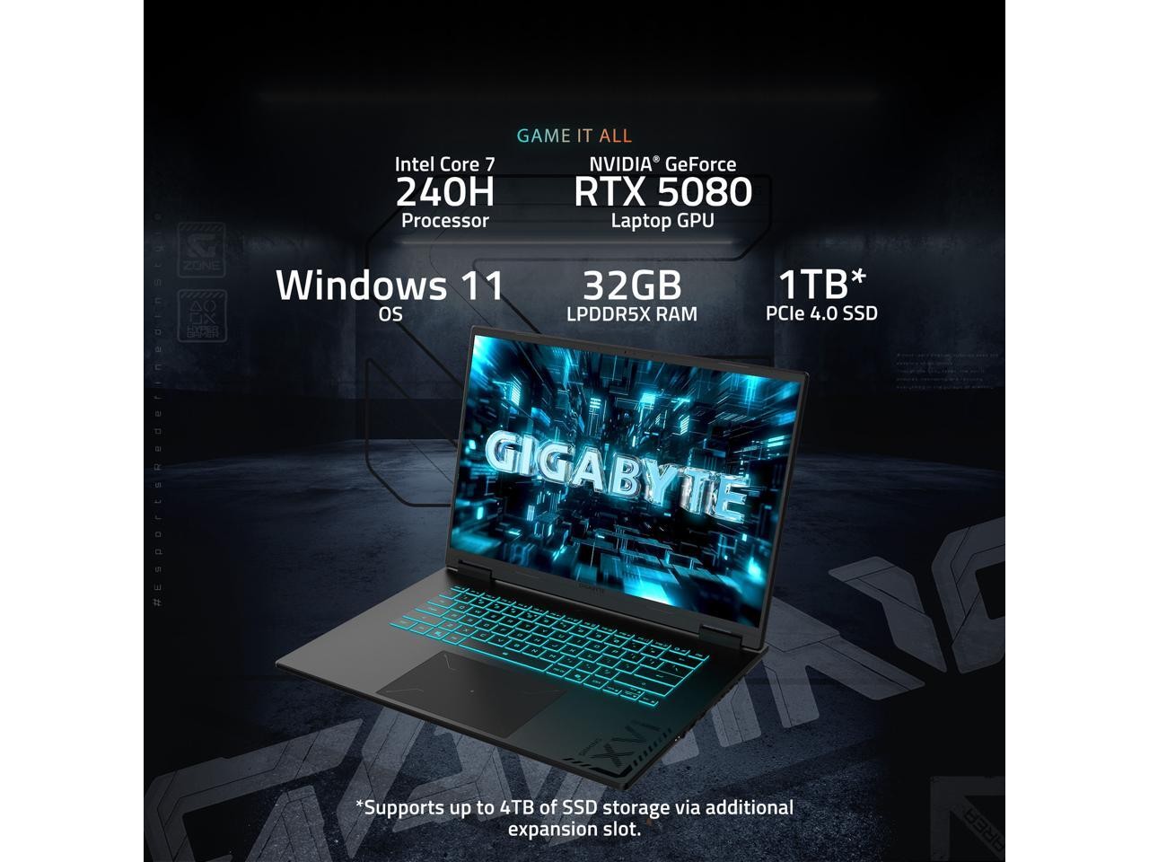 GIGABYTE – GAMING A16 PRO Gaming Laptop – 165Hz 2560×1600 WQXGA – NVIDIA GeForce
