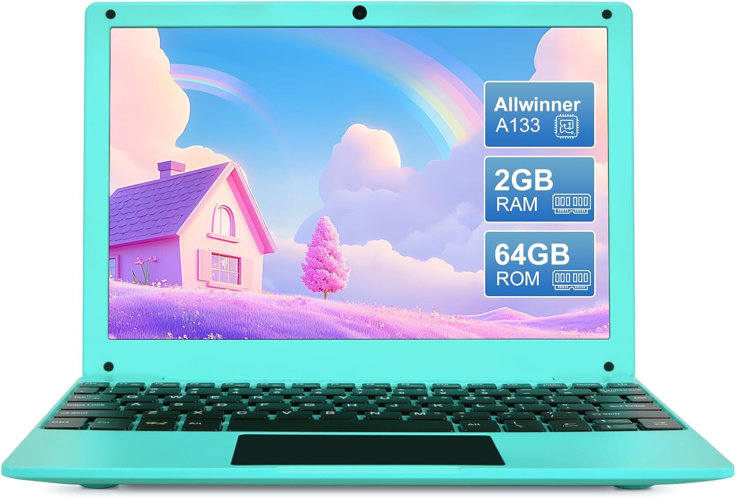 Mini 10.1” Laptop Computer Quad Core Android 12.0 Netbook for Kids and Adults