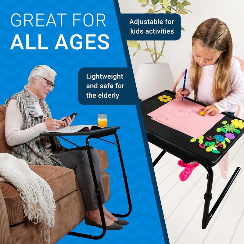 Table-Mate TV Tray Table | Portable Desk Folding Dinner Tray, Couch Table Trays