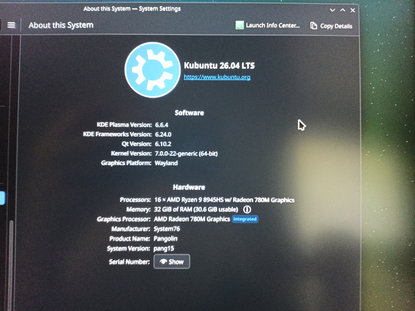 System76 Pangolin Laptop 16″, AMD Ryzen 9-8945HS, 32GB RAM, 1TB SSD, Mint Cond!!