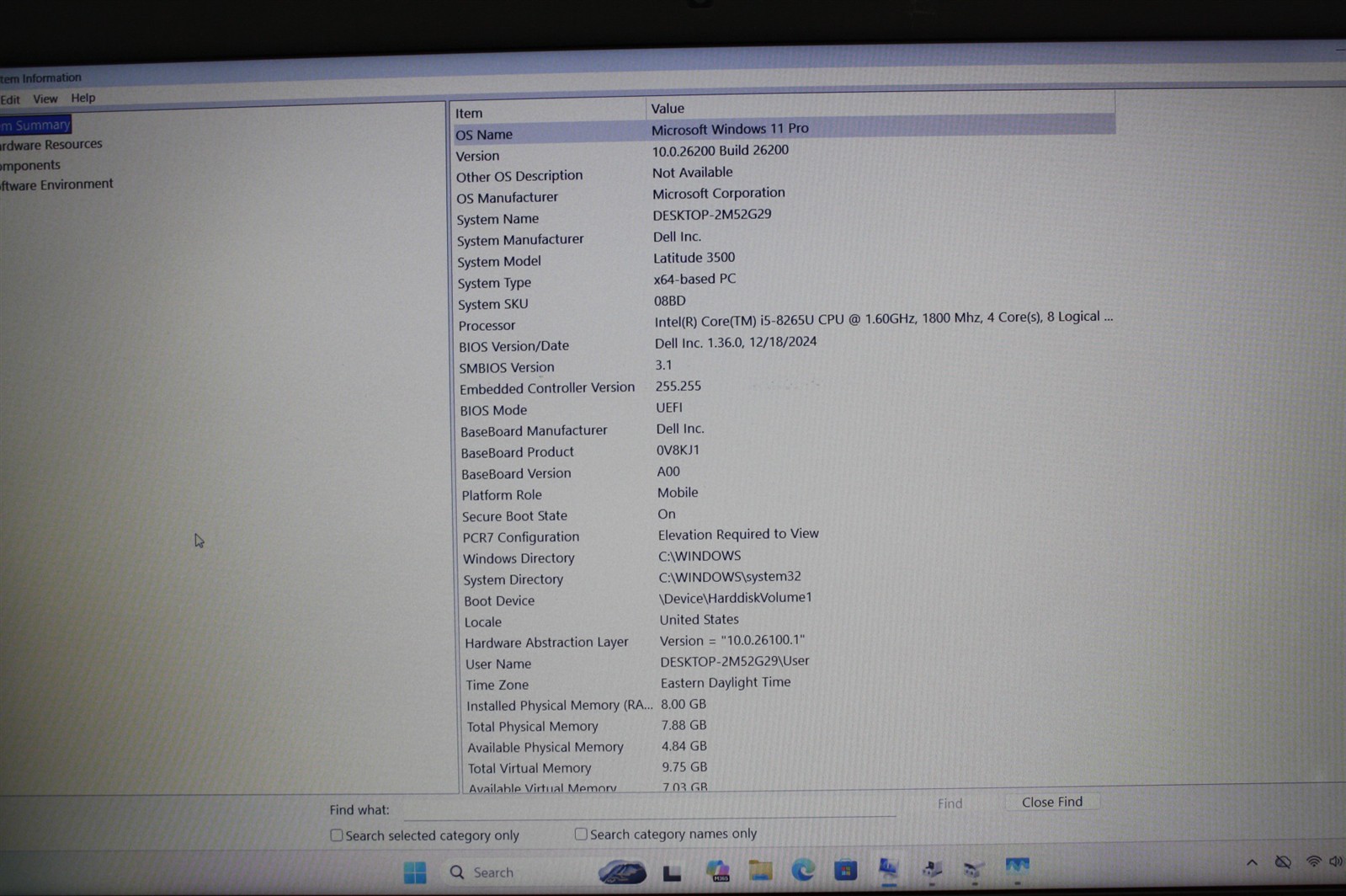 15.6″Dell Latitude 3500 Laptop i5-8265U 1.60GHz RAM 8GB HDD 500GB/Charger inc