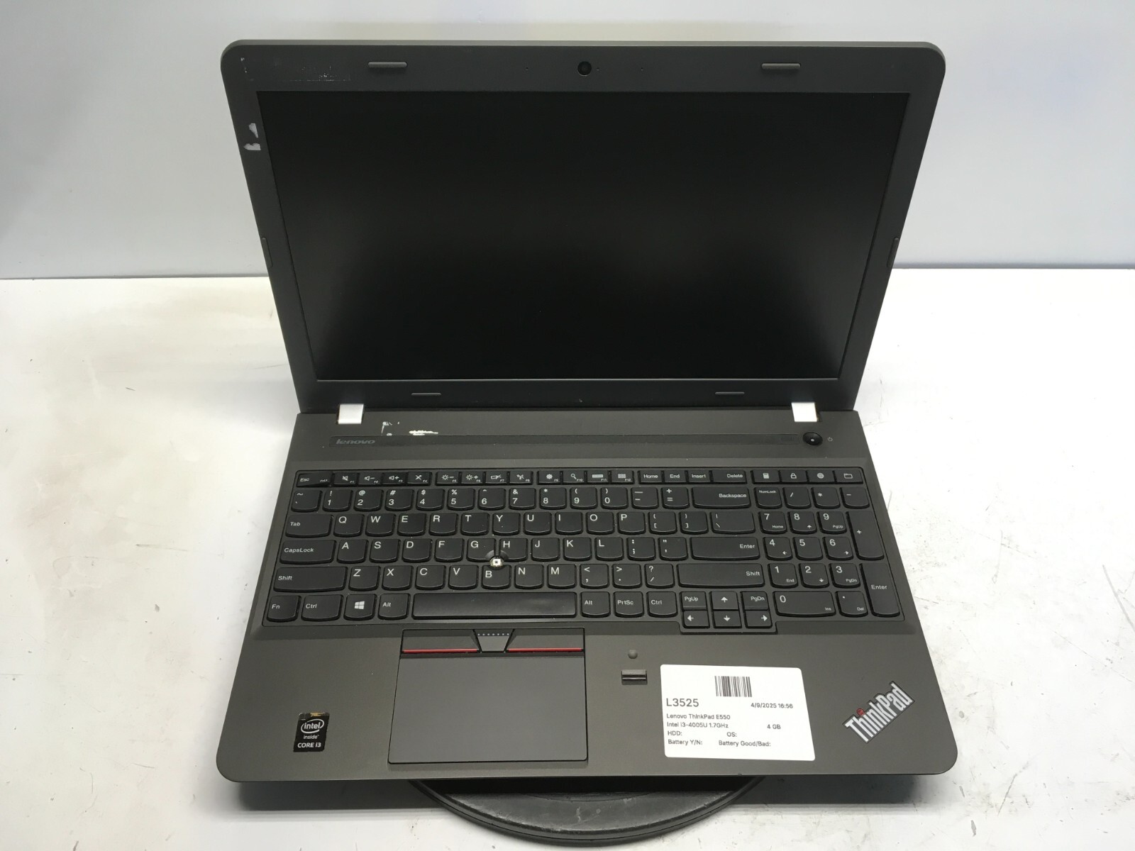 Lenovo ThinkPad E550 Intel i3-4005U 1.7GHz 4 GB NO HDD