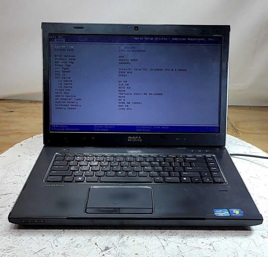 DELL VOSTRO 3550 Laptop Intel I3-2350M 4GB SEE NOTES