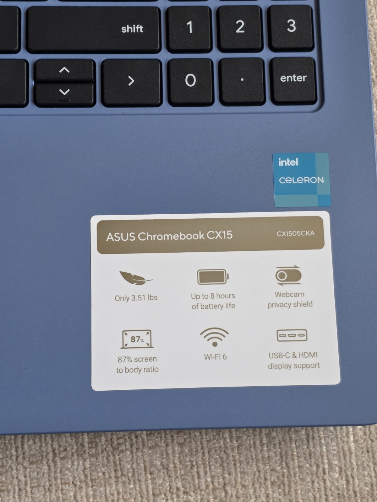 ASUS CX1505CKA-WS48F-FB 15.6″ FHD Celeron N4500 Intel UHD Graphics 4GB RAM 128GB
