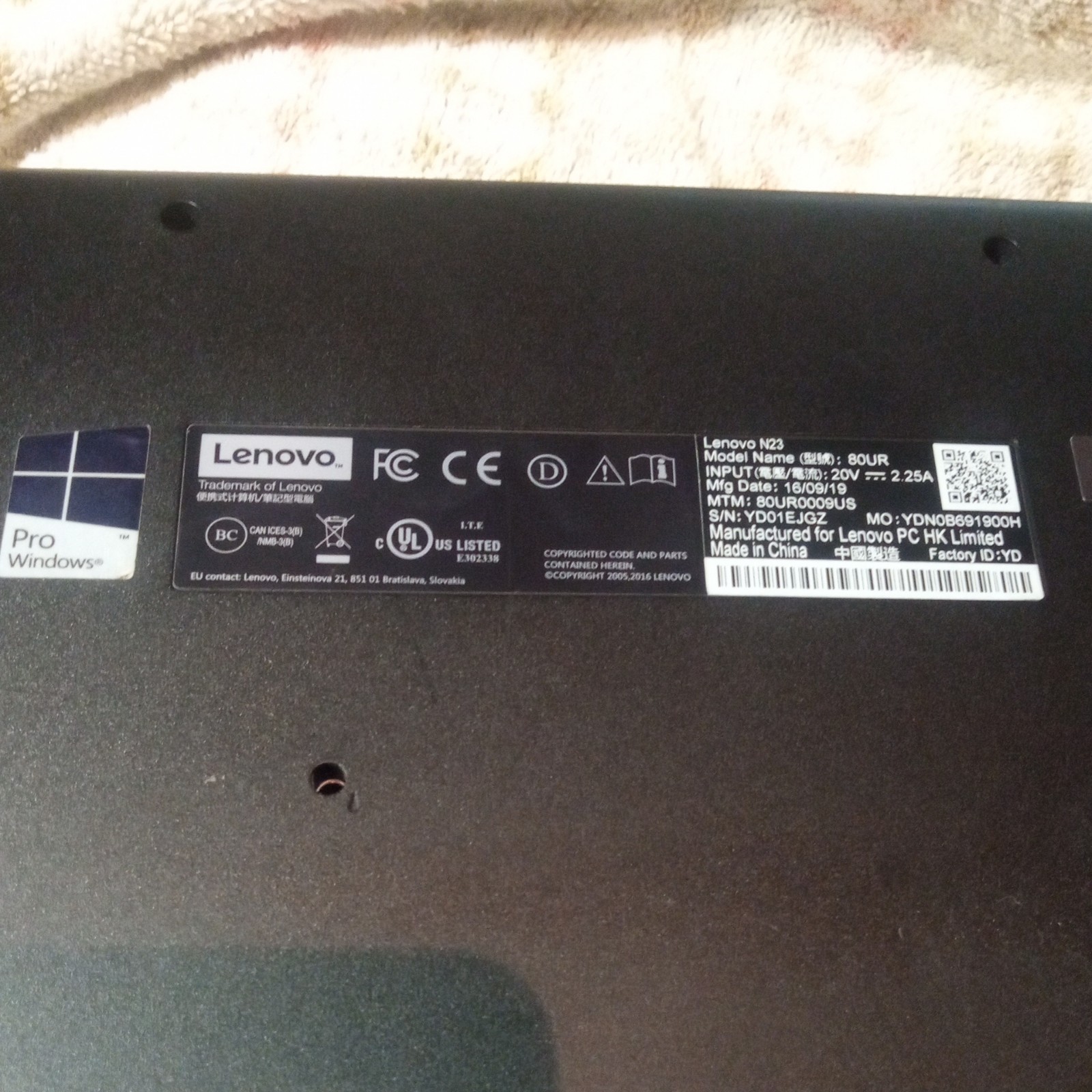 Lenovo N23 TOUCH 11.6″ 2-IN-1 Intel Celeron N3060 1.6GHz 4GB 64GB SSD Win10