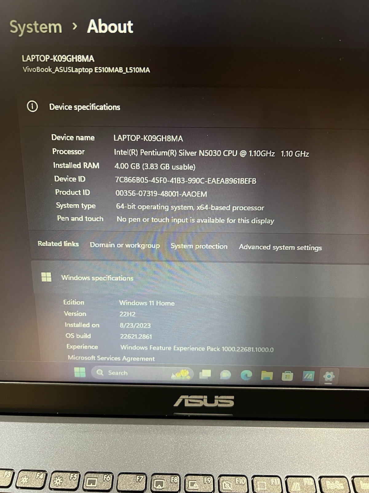 ASUS E510 L510MA 15″ Intel Celeron N4020 1.1GHz 4GB RAM 128GB SSD w/ Charger!