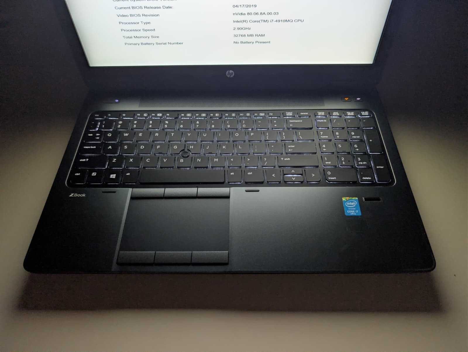 HP ZBook 15 G2 | i7-4910MQ 4th 32GB RAM NO SSD | NVIDIA K2100M | Backlit