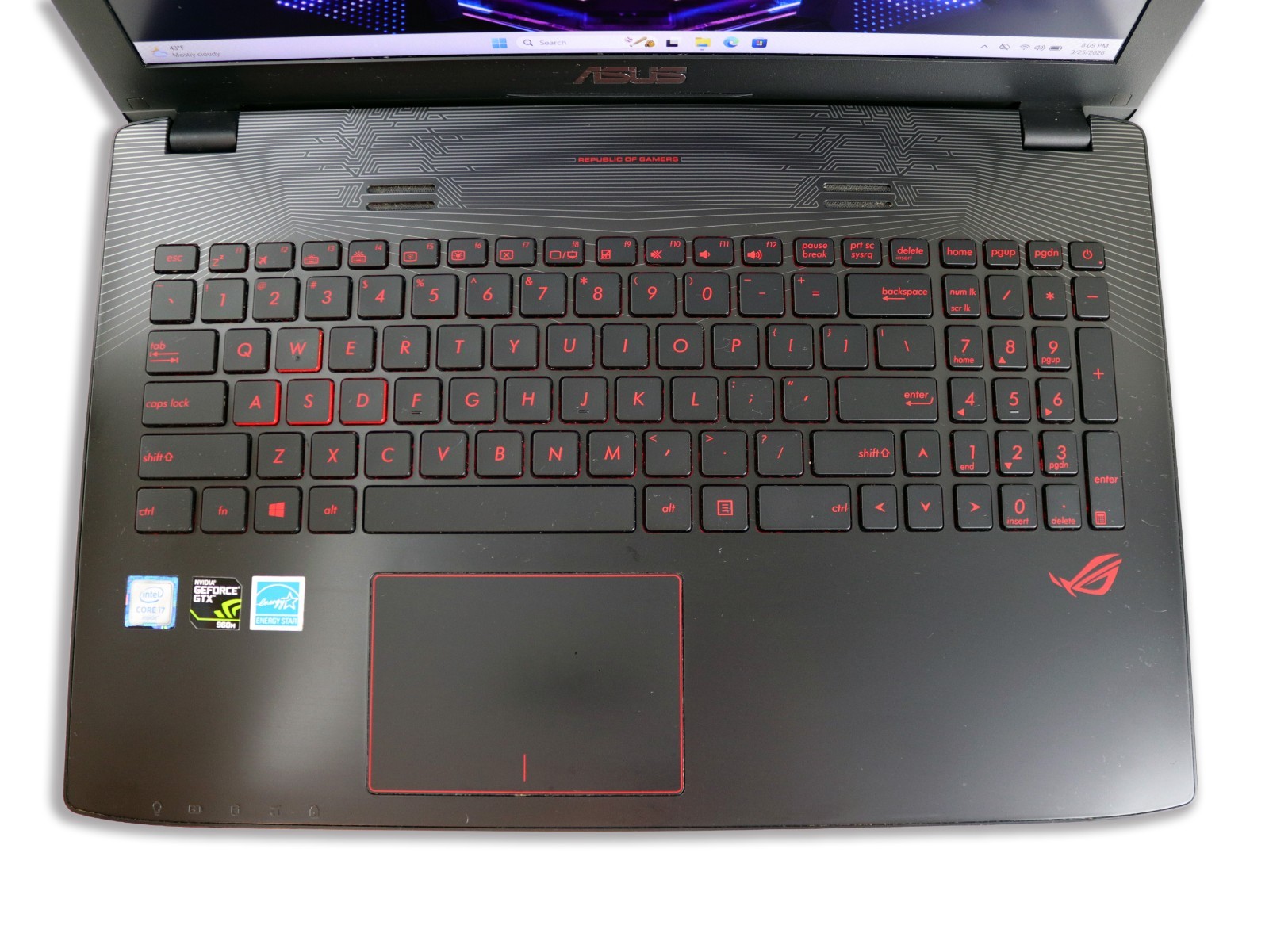 ASUS ROG GL552VW 15.6″ Intel i7-6700HQ 16GB RAM 256GB SSD+1TB HDD NVIDIA GTX960M