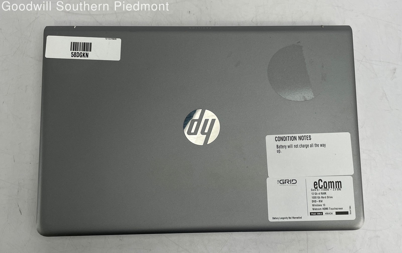 HP Pavilion 3168NGW i5 77200U 2.5Ghz 12Gb RAM 1000Gb HDD Touchscreen Win10 -Read
