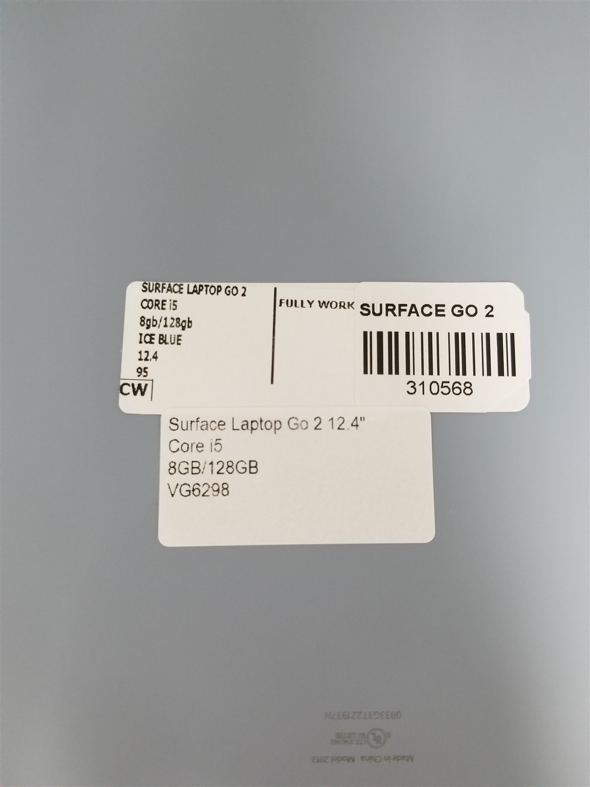 Microsoft Surface Laptop Go 2 Core i5 12.4″ 8GB/128GB Blue Fully Working VG6298