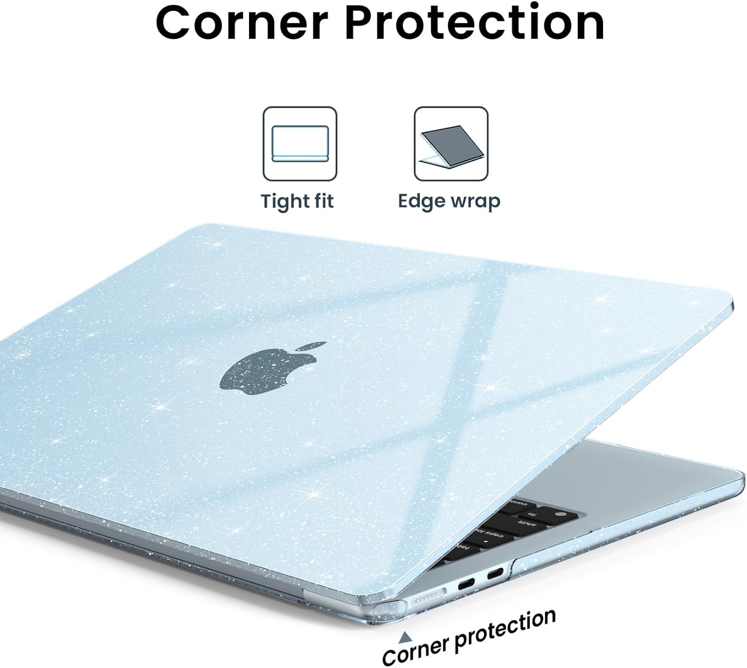 Compatible with MacBook Air 13 inch Case Glitter 2026 2025-2022 M5 M4 M3 M2