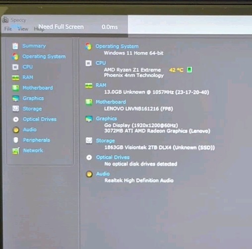 Lenovo Legion GO 8.8” 16GB RAM 2TB SSD AMD Ryzen Z1 Extreme