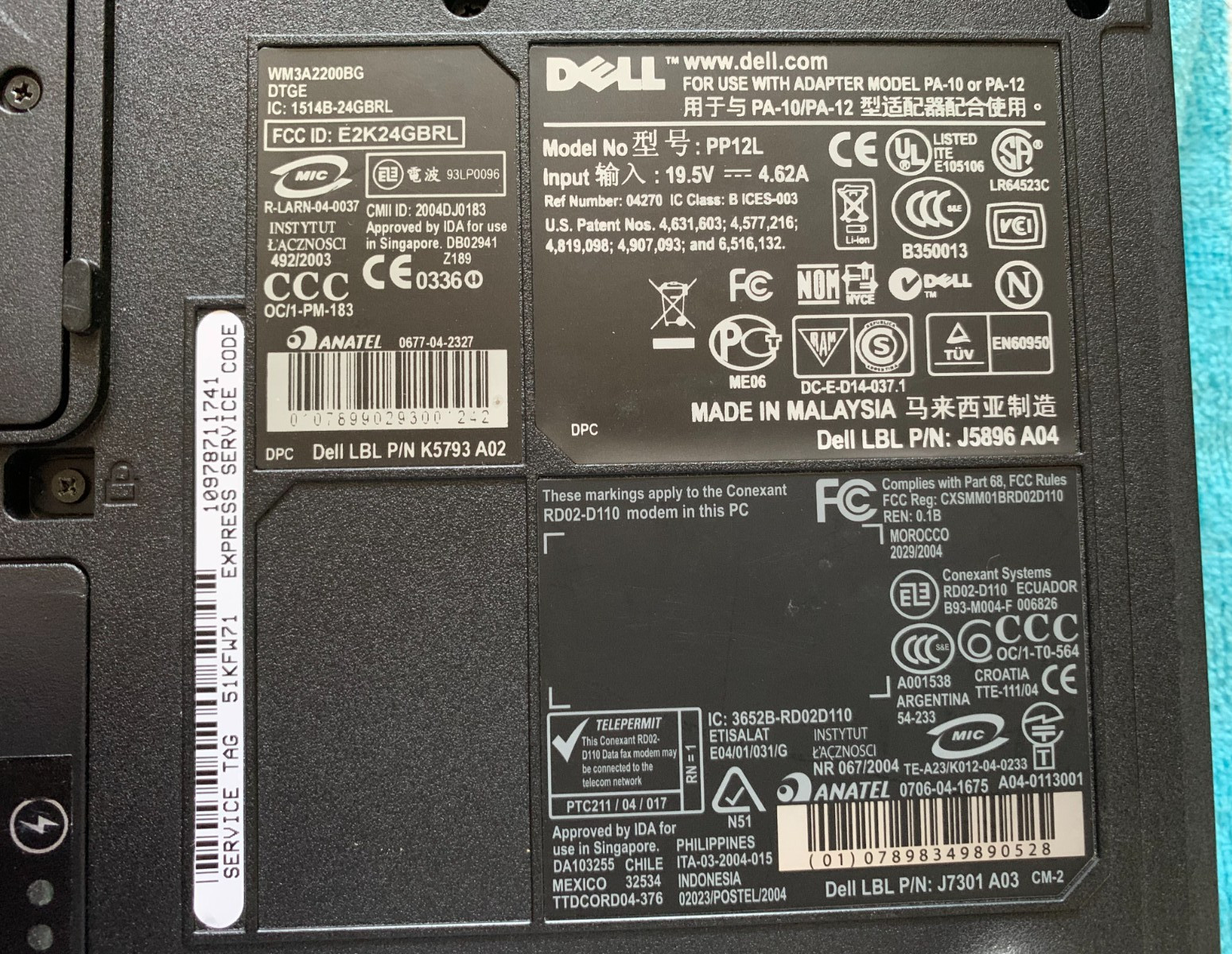 Dell Inspiron 6000 15.4″ Intel Pentium M 725 1.6 GHZ 2GB RAM 120GB SD Window 7