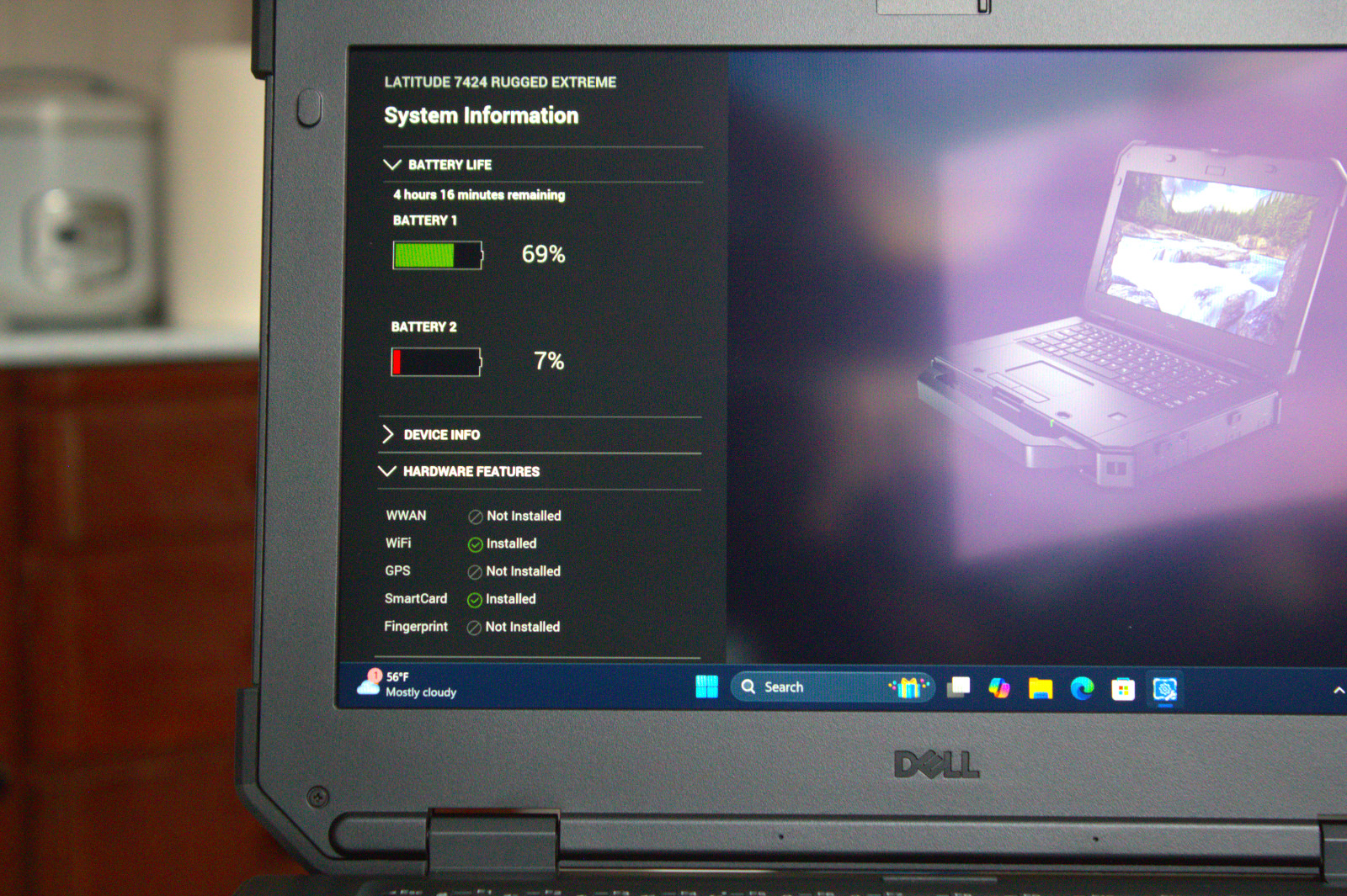 Dell Latitude 7424 Rugged i7-8650U AMD RX540 2TB SSD 64GB RAM Touch Good Cond.