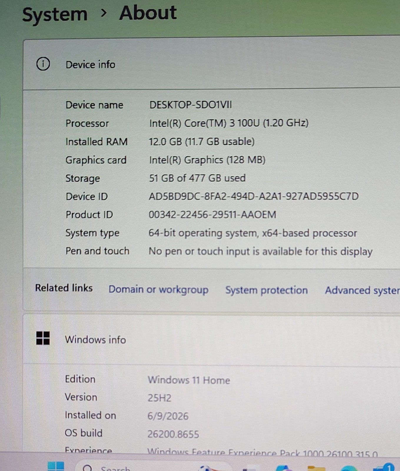 Mint HP 14″ FHD Laptop Intel Core 3 100U 6-Core 12GB RAM 512GB SSD 2024 Win 11