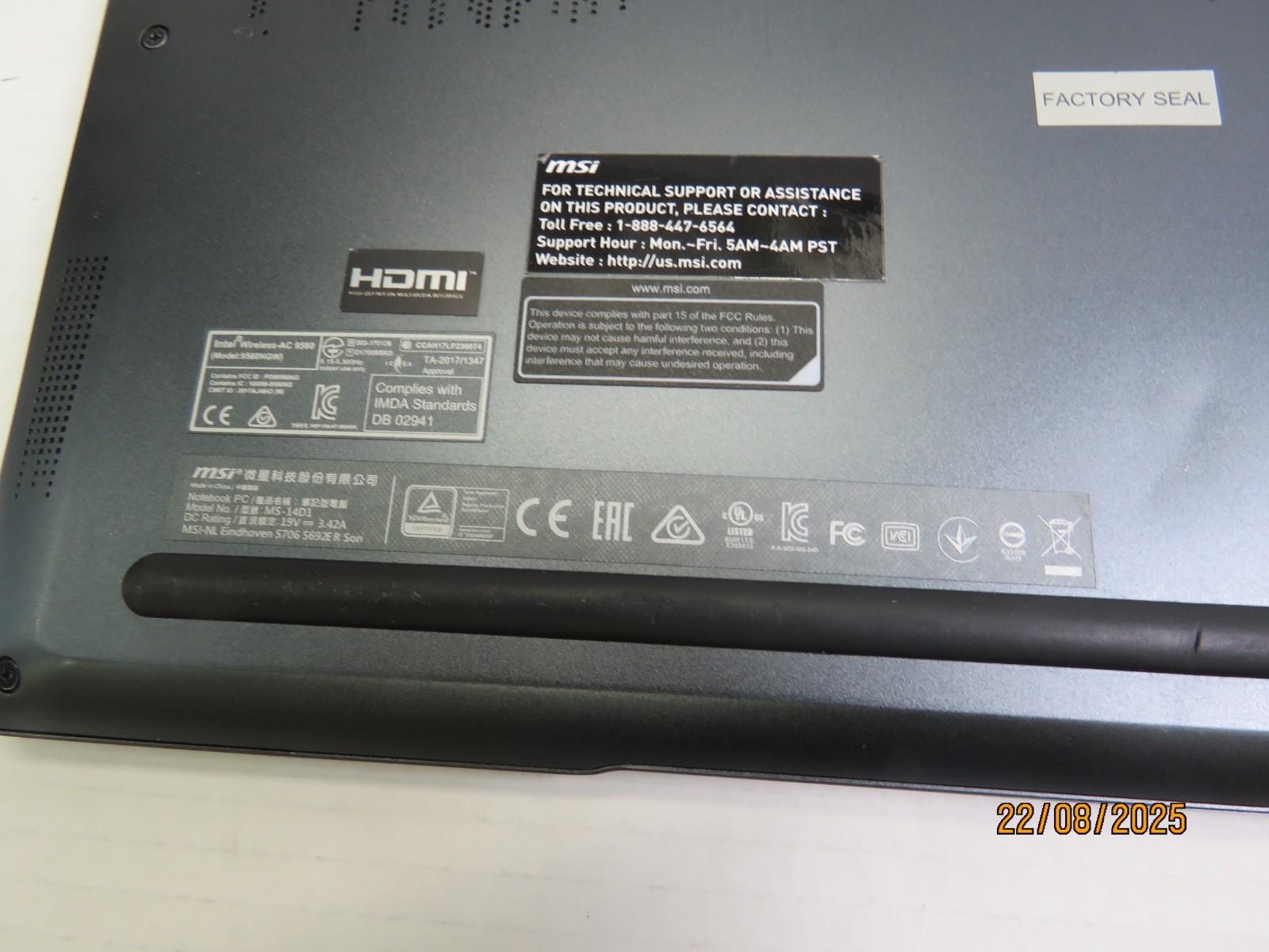 MSI MODERN 14 NOTEBOOK INTEL CORE I3 10th Gen 8GB RAM 128GB STORAGE [DW330]