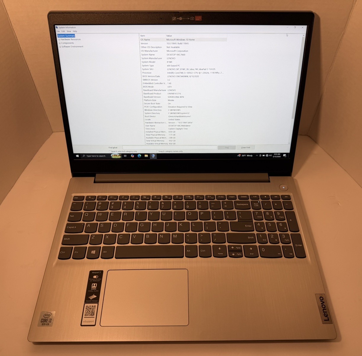 Lot Of 2 Lenovo Ideapad 3 17IIL05 i5 & 15IIL05 15.6″ i3-1005G1 NO SSD NO RAM