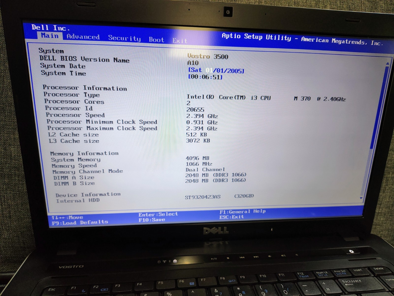 Dell Vostro 3500 15.6″ HD Intel Core i3 M370 2.4GHZ Laptop For Parts