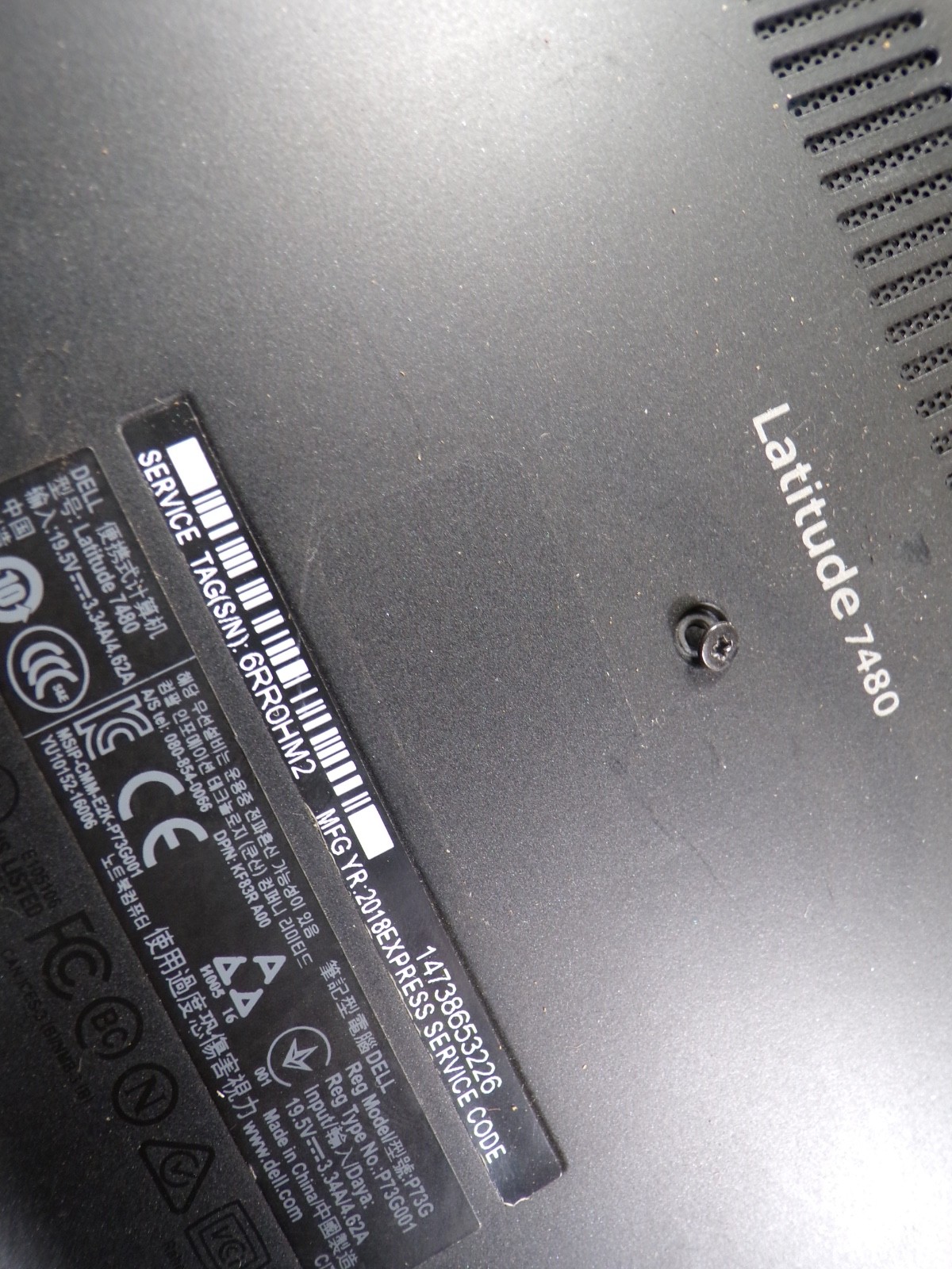 DELL LATITUDE 7480 INTEL CORE i5 6TH GEN 4GB RAM ** NO POWER ON **NO HD/ NO CADD