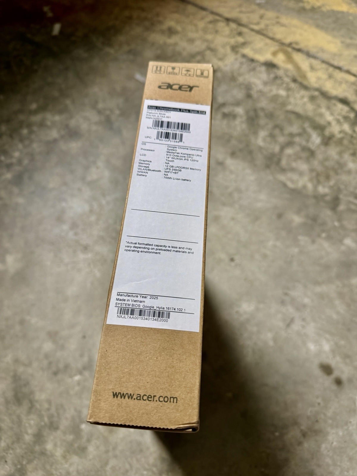 Acer Chromebook Plus Spin 514 14” Touch 2-in-1 256GB 12GB Wi-Fi 7 Sealed (2025)