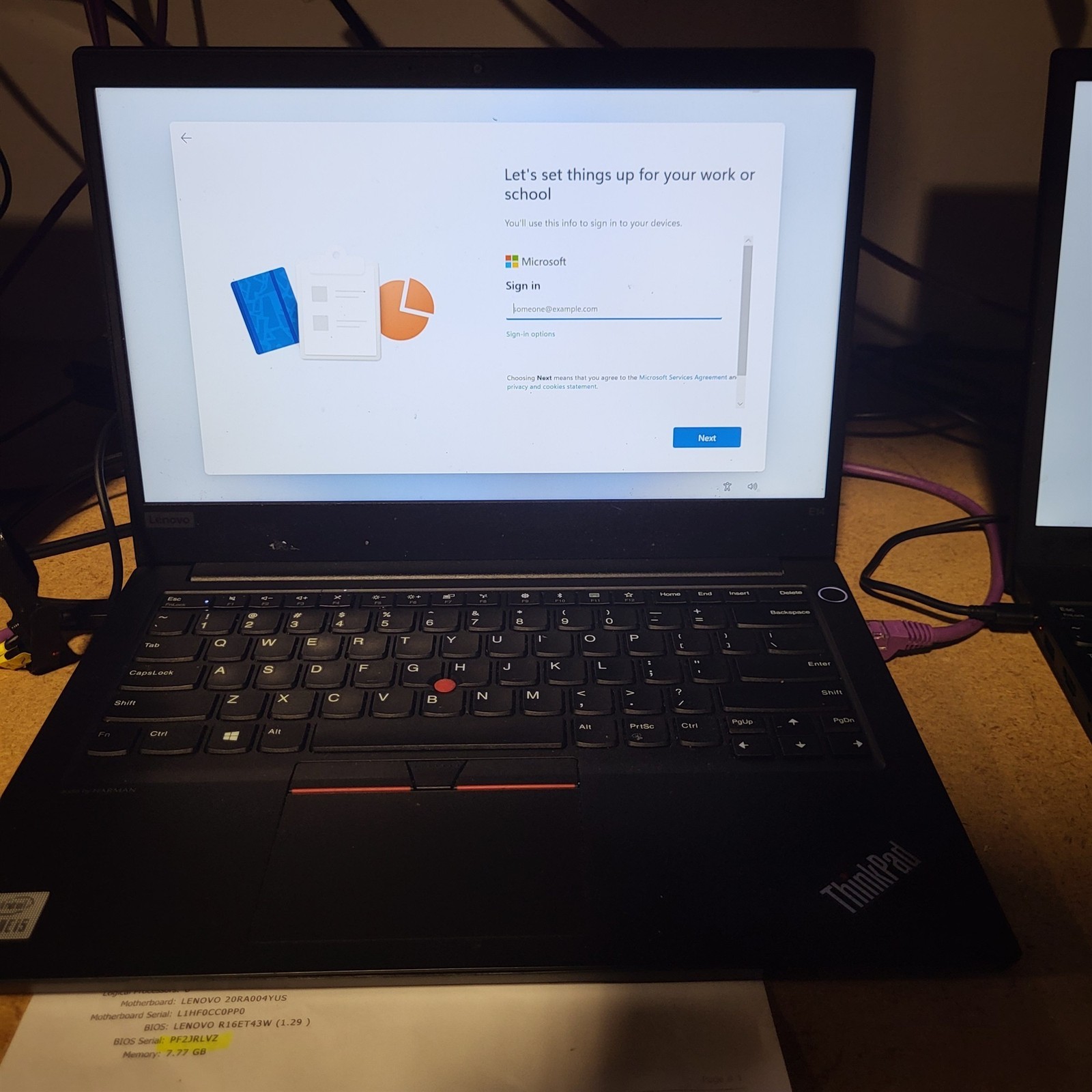 Scratched Screen Lenovo ThinkPad E14 Laptop Intel i5-10210U 1.6GHz 8GB 512GB SSD