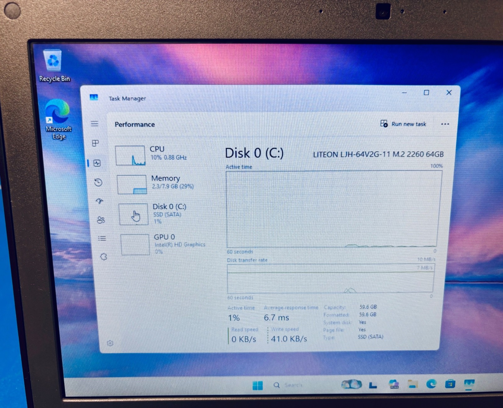 Dell Latitude 3350 Intel Pentium 3825U @1.90GHz, 8GB RAM, 64GB SSD, Win 11 Pro.