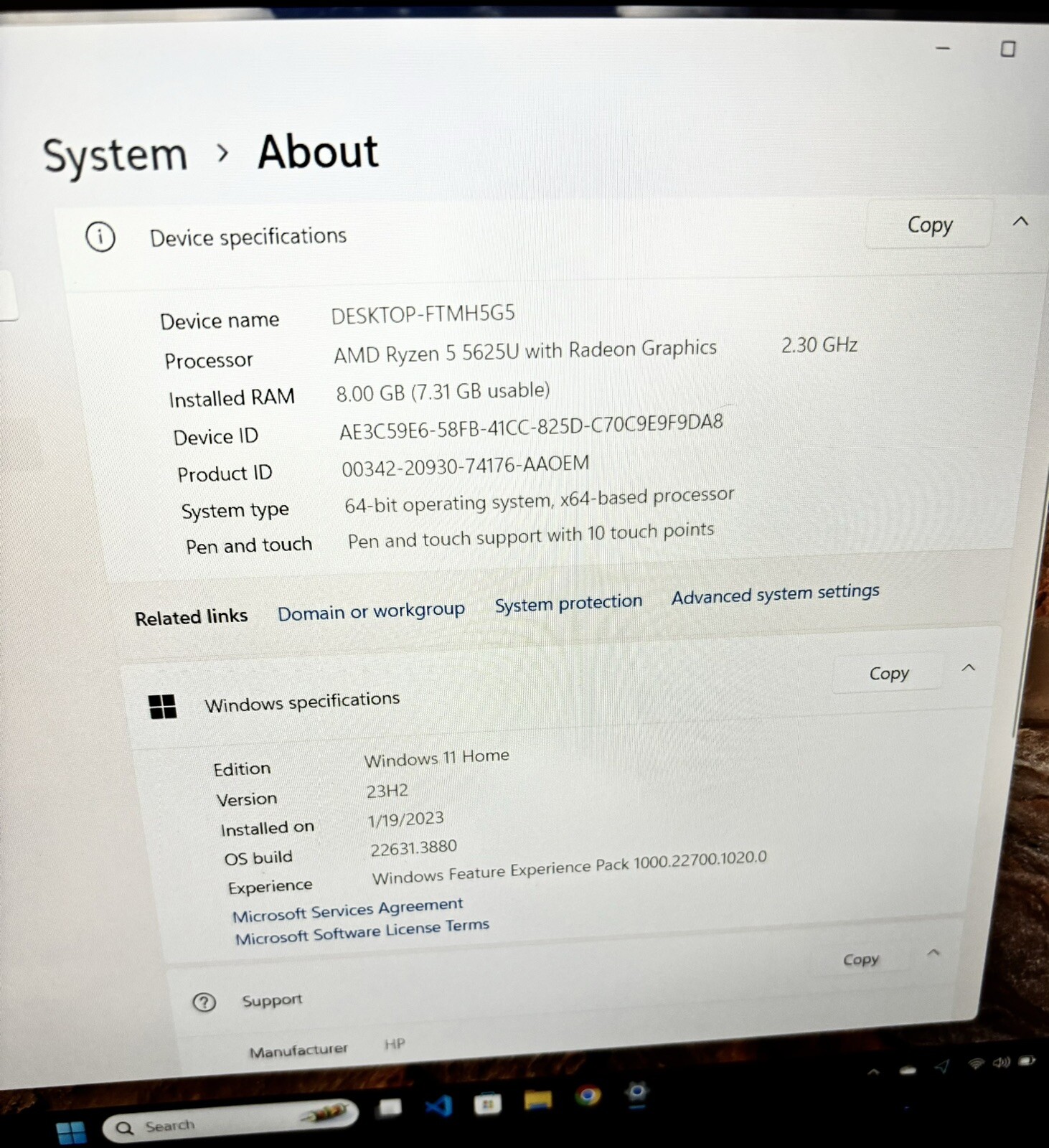 HP ENVY x360 15.6″ (256GB SSD, AMD Ryzen 5, 4.30 GHz, 8GB) Notebook/Laptop -…