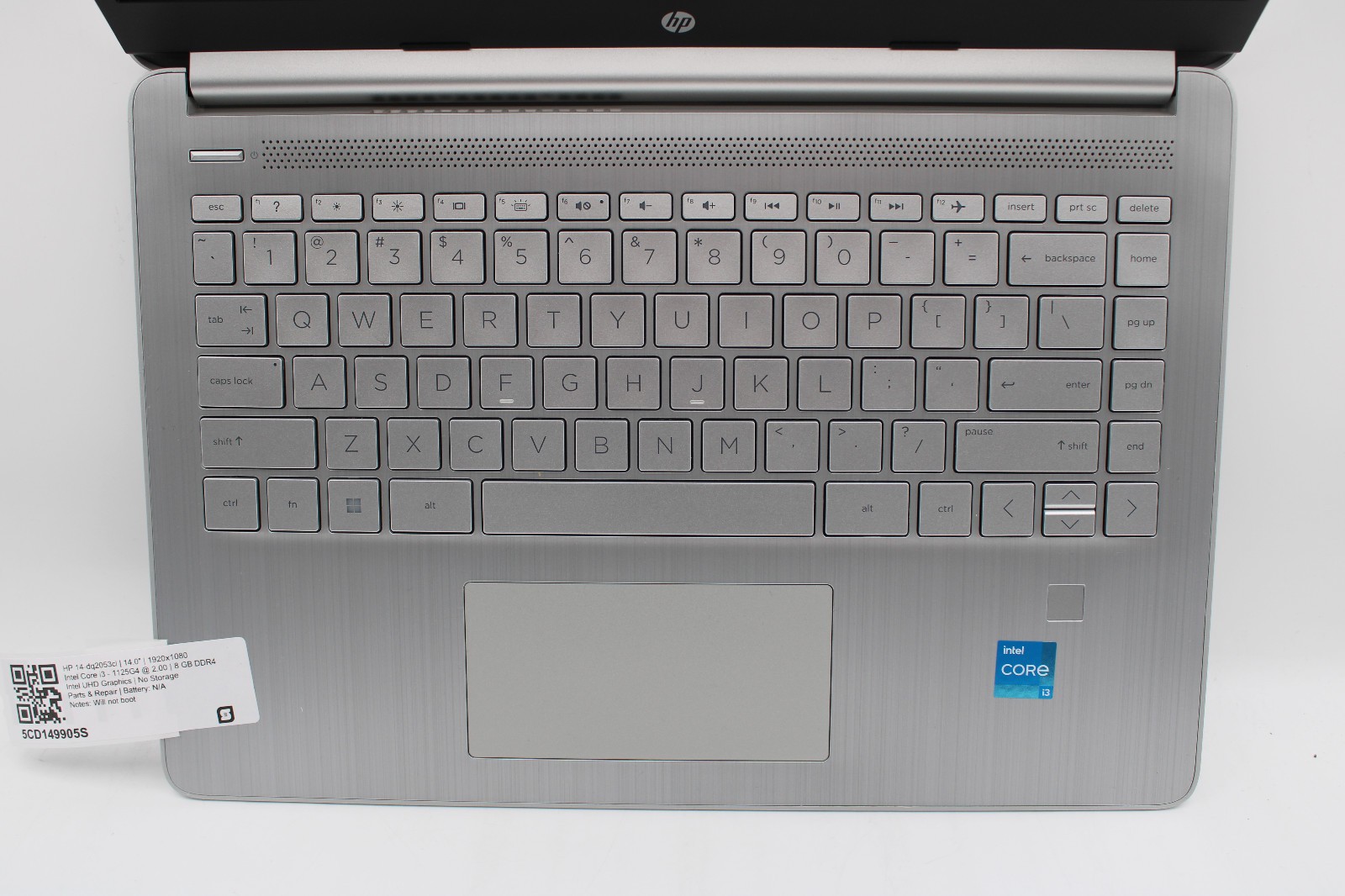 HP 14-dq2053cl _ i3-1125G4 @ 2.00 GHz _ 8GB RAM _ No SSD / OS *PARTS